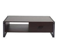 Table basse HWC-A27, table d'appoint table de salon, 41x120x60cm structure 3D, métal MDF brun foncé