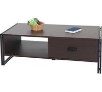 Table basse HWC-A27, table d'appoint table de salon, 41x120x60cm structure 3D, métal MDF ~ brun foncé