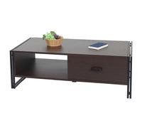 Table basse HWC-A27, table d'appoint table de salon, 41x120x60cm structure 3D, métal MDF brun foncé