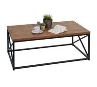 Table Basse Hwc-A27, Table De Salon Table D'appoint Table De Salon, Métal Structure 3d 44x110x60cm, Aspect Chêne Sauvage Multicolore