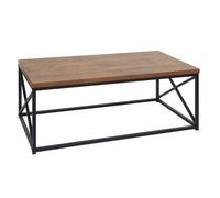 Table basse HWC-A27, Table de salon Table d'appoint Table de salon, métal structure 3D 44x110x60cm, aspect chêne sauvage