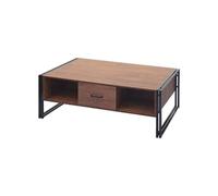 Table Basse Hwc-A27b, Table D'appoint Structure 3d, 45x150x60cm Fsc-Certifié, Métal Aspect Chêne Sauvage Multicolore