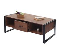 Table Basse Hwc-A27b, Table D'appoint Structure 3d, 45x150x60cm Fsc-Certifié, Métal Aspect Chêne Sauvage Multicolore