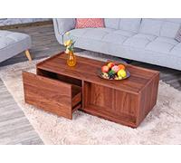 Table Basse Hwc-J78, Table De Salon Table D'appoint Table De Salon, Tiroir, Mdf 110x50x40cm Aspect Noyer Multicolore