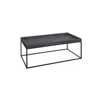 Table basse HWC-K71, table basse table d'appoint, bois massif métal 46x110x60cm gris foncé