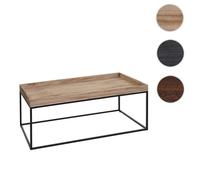 Table basse HWC-K71 - table basse table d'appoint - bois massif métal 46x110x60cm - brun foncé
