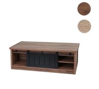 Table basse - HWC - K75 - Porte coulissante - 6 compartiments - Bois métal industriel 44x120x60cm