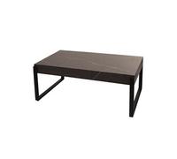 Table basse HWC-L53 métal 43x110x64cm imitation marbre gris