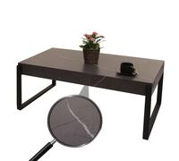 Table Basse Hwc-L53, Table De Salon Table D'appoint Table De Salon, Métal 43x110x64cm Aspect Marbre Gris Multicolore