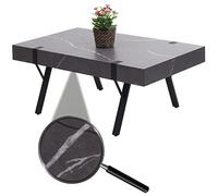 Table Basse Hwc-L54, Table De Salon Table D'appoint Table De Salon, Métal 43x110x60cm Aspect Marbre Gris Multicolore