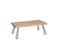 Table basse HWC-L73, Table de salon, bois massif industriel certifié MVG 120x60cm, naturel