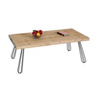 Table Basse Hwc-L73, Table De Salon, Bois Massif Industriel Certifié Mvg 120x60cm, Naturel Multicolore
