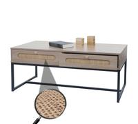 Table Basse Hwc-M41, Table De Salon Table D'appoint Table De Salon, Tiroir, Kubu Rotin Bois Mélamine, Aspect Chêne Multicolore