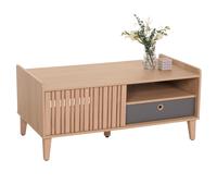 Mendler Table Basse HWC-M48 manguier Massif 52x114x59cm Beige