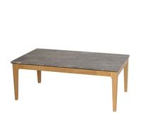 Table basse HWC-M55, table d'appoint table de salon, bois massif HDF stratifié mélaminé 46x120x70cm, aspect marbre/pierr