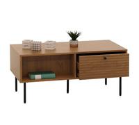 Table basse HWC-N78, table de salon table basse, style scandinave métal bois mélamine MVG 45x100x50cm naturel