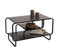 Table basse HWC-O49, table de salon, style industriel, 3 tablettes, métal, 45 x 80 x 40 cm noir