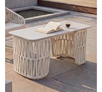 Mendler Table Basse HWC-P90 43x90x45cm crème, Plateau crème