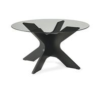 Table basse Imi verre fumé trempé 70 x 35 cm gris noir structuré