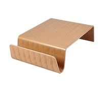 Table basse incurvée moderne en bois massif - Table d'appoint simple en bois massif pour salon et salon, noyer, 109,2 x 68,6 x 27,9 cm, design pour décoration d'intérieur