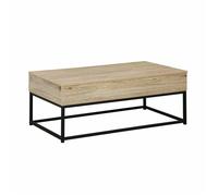 Table basse industrielle décor bois plateau relevable Loft