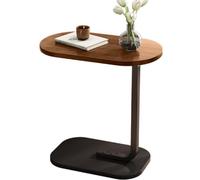 Table basse industrielle en forme de C pour petits espaces, structure en métal couleur noyer, parfaite pour chambre à coucher, salon, dortoir, table coulissante pour canapé-lit, 30 x 45 x 60 cm