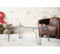 Table basse industrielle en métal grillagé Ontario