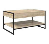 Table basse industrielle - vidaXL - 80x50x40 cm - Sonoma - Bois d'ingénierie - Pieds en acier - Rectangulaire
