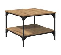 vidaXL Table basse industrielle Chêne artisanal Bois d'ingénierie 55x55x40 cm 1 étagère