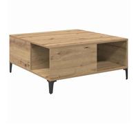 vidaXL Table basse industrielle Chêne artisanal Bois d'ingénierie 80×80×36,5 cm Pieds acier