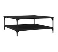 Table basse industrielle - vidaXL - Chêne noir - Bois d'ingénierie - 100x100x40 cm - Grand espace de stockage