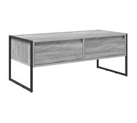 Table basse industrielle - vidaXL - Gris Sonoma - Bois d'ingénierie - 100 x 46 x 40 cm - Rectangulaire - Avec tiroir