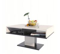 Table Basse INES Blanc-noir - Table de salon Style contemporain - 100 x 50 x 50 cm