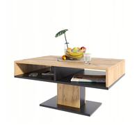 Table Basse INES Chêne artisan-noir - Table de salon Style contemporain - 100 x 50 x 50 cm