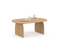 IDMarket Table basse japandi ovale EDITH 110 cm bois effet hêtre