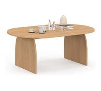 Table basse japandi ovale EDITH 110 cm bois effet hêtre Bois