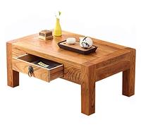 Table basse japonaise antique en bois massif - Mini thé chinois élégant - Petite baie vitrée - Avec tiroir - Balcon zen - Pour la méditation - 60 x 40 x 30 cm