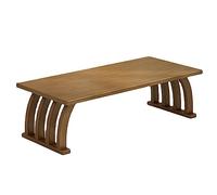 Table basse japonaise antique - Pieds incurvés en bois et bambou - Parfait pour s'asseoir sur le sol, le chevet ou l'utilisation d'un ordinateur portable - 70 x 37 x 31 cm