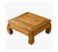 Table basse japonaise antique pour tatami, table basse, table d'ordinateur pour tatami, thé, fenêtre de balcon japonaise, en bois massif, petite table carrée basse pour la méditation (50 x 50 x 30 cm)