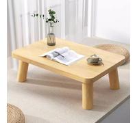 Table basse japonaise basse en bois, petite table de sol pour s'asseoir, design long pour la décoration de la maison, l'heure du thé, couleur bois naturel, idéale pour les espaces de salon