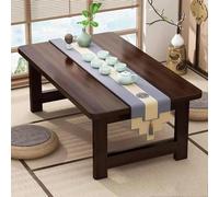 Table Basse Japonaise en Bambou, Design Pliable et Polyvalent, idéale for Les Repas au Sol sur Tatami, à la Maison, au Bureau ou au Salon.(Walnut,60x40x40cm(24x16x16in))