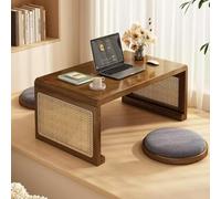 Table Basse Japonaise en Bambou, Table d'Appoint de Sol Pliable Tatami | Table D'autel De Méditation pour Fenêtre, Tatami, Extérieur, Lit(Brown,39.4x19.7x19.7in)