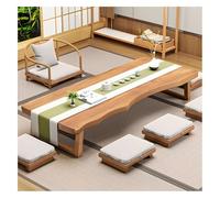 Table basse japonaise en bois massif, multifonctionnelle, 120/140/160/180 cm, design irrégulier pour salon et salon de thé, 160 x 60 x 35 cm