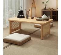 Table basse japonaise pliable en bambou, bureau de sol pour s'asseoir, table tatami portable pour le salon, le thé - pas de montage nécessaire