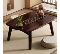 Table basse japonaise pliable en bambou multifonction pour s'asseoir, méditer et utiliser l'autel. Design rectangulaire en bois portable avec rangement facile