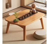 Table basse japonaise pliable en bambou multifonctionnelle - Table basse rectangulaire en bois portable et facile à ranger pour s'asseoir, méditer, autel