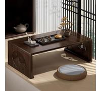 Table Basse Japonaise Pliable en Bambou, Table Basse de Sol, sans Assemblage, Table Tatami Portable Pliable pour Salon, Bureau à Domicile (Couleur Noyer)(70 * 40 * 30CM)
