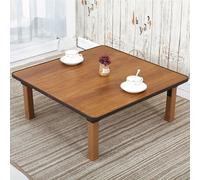 Table Basse Japonaise Pliable Tatami Table De Sol Rond Plateau Imitation Bois Tables Pliante D'Appoint, Bureau Portable Ou Tables À Thé Pour Petit Espace Jardin(Square,60x60 cm(23.6x23.6 in))