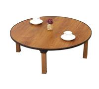 Table Basse Japonaise Pliante Bureau d'Étude Sol, Table à Manger Basse et Petit Bureau pour Tatami, Salon de Thé pour Espace Réduit, Salle de Séjour(Round,60x60cm(23.6x23.6in))