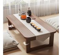 Table basse japonaise pliante moderne pour sièges au sol, parfaite pour salon, balcon et baie vitrée, marron 120 x 48 x 30 cm